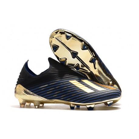 Crampons de Foot Nouvelles adidas X 19+ FG - Noir Bleu Or