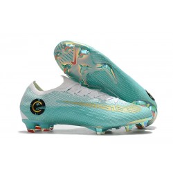 Chaussures Nike Mercurial Vapor XII Elite FG - Blanc Bleu