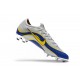 Nike Mercurial Vapor 12 Elite FG Crampons - Argent Bleu Jaune