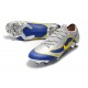 Nike Mercurial Vapor 12 Elite FG Crampons - Argent Bleu Jaune