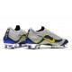 Nike Mercurial Vapor 12 Elite FG Crampons - Argent Bleu Jaune