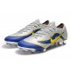Nike Mercurial Vapor 12 Elite FG Crampons - Argent Bleu Jaune