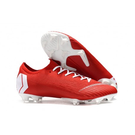 Chaussure Nike Mercurial Vapor XII 360 Elite FG Rouge Blanc