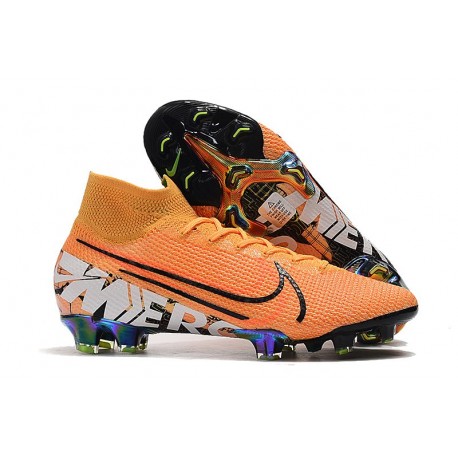 Nike Crampons Mercurial Superfly 7 Elite FG - Orange Noir Blanc