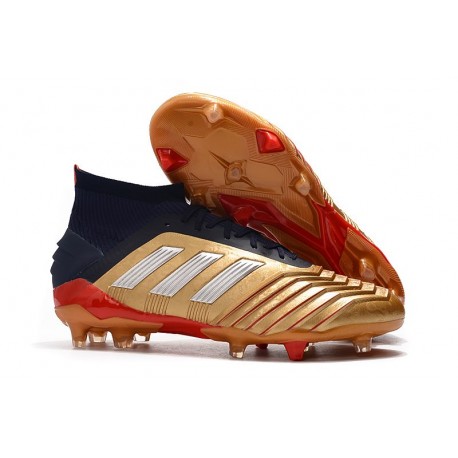Chaussure adidas Predator 19.1 FG - Or Argent Rouge