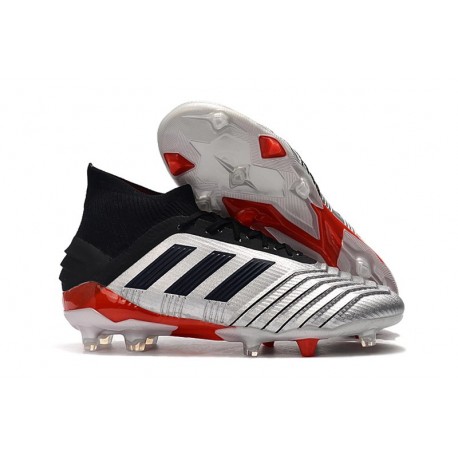 Chaussure adidas Predator 19.1 FG - Argent Noir Rouge