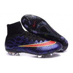 Chaussure Crampons Moulés Nike Mercurial Superfly Iv FG CR7 Violet Rouge