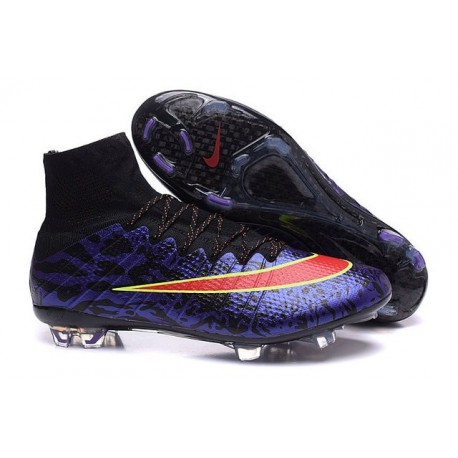Chaussure Crampons Moulés Nike Mercurial Superfly Iv FG CR7 Violet Rouge