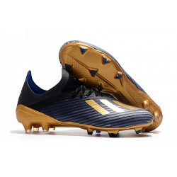 Chaussure de football à crampon adidas X 19.1 FG Bleu Noir Or