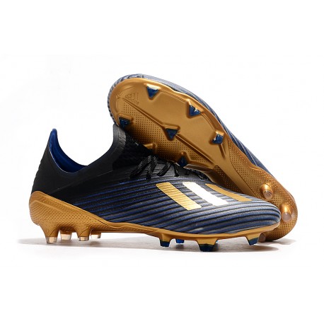 Chaussure de football à crampon adidas X 19.1 FG Bleu Noir Or