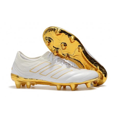 Chaussures Football adidas Copa 19.1 FG Blanc Or