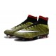 Chaussure Crampons Moulés Nike Mercurial Superfly Iv FG CR7 Jaune Blanc Noir