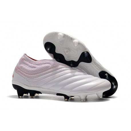 adidas Copa 19+ FG Crampons de Foot - Blanc Rouge Solaire