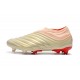 adidas Copa 19+ FG Crampons de Foot - Blanc Cassé Rouge Solaire