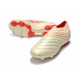 adidas Copa 19+ FG Crampons de Foot - Blanc Cassé Rouge Solaire