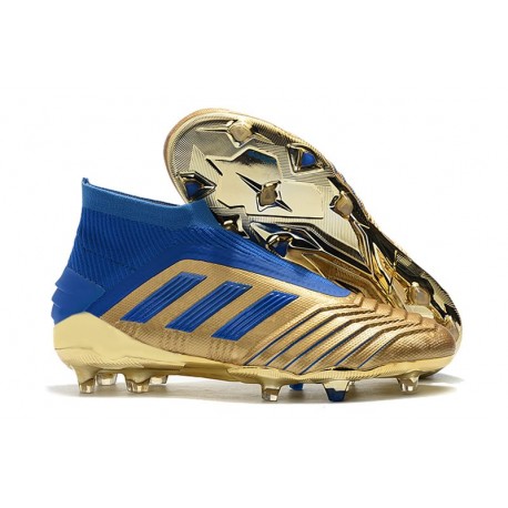Chaussure de Foot adidas Predator 19+ FG - Or Bleu