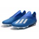 Crampons de Foot Nouvelles adidas X 19+ FG - Bleu Blanc