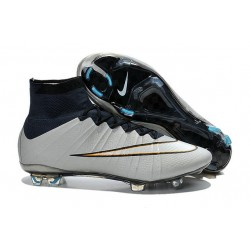 Chausssures Neuf 2015-2016 Nike Mercurial Superfly 4 FG Argent Noir Blanc