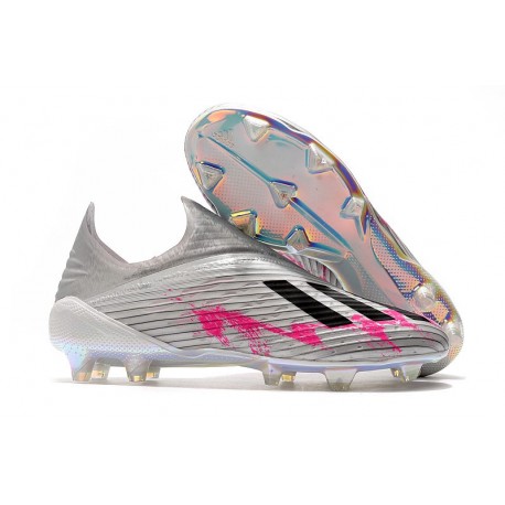 Crampons de Foot Nouvelles adidas X 19+ FG - Argent Noir Rosa