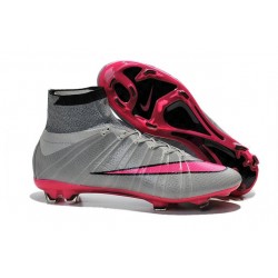 Chaussure Crampons Moulés Nike Mercurial Superfly Iv FG CR7 Gris Rose