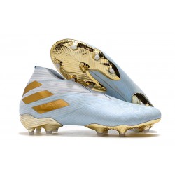 Chaussures Nouvelle adidas Nemeziz 19+ FG Bold Aqua Or Blanc