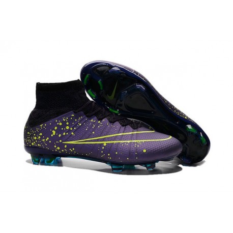Chaussure Crampons Moulés Nike Mercurial Superfly Iv FG CR7 Violet Noir