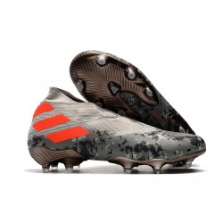 adidas Nemeziz 19+ FG Crampons de Football Gris Orange Blanc