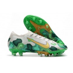 Mbappe Chaussures Nike Mercurial Vapor 13 Elite AG-Pro Gris Or Vert