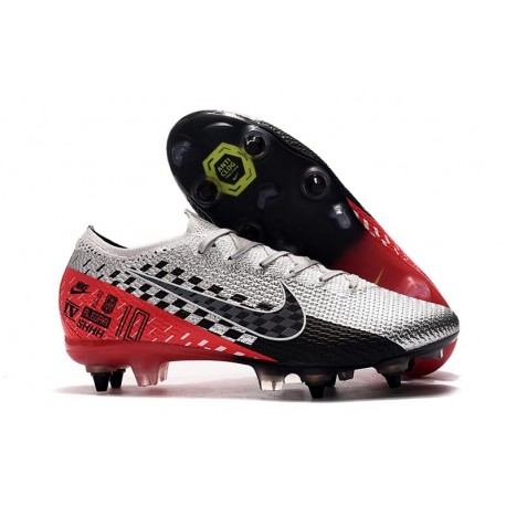 Chaussures Nike Mercurial Vapor 13 Elite SG-Pro Neymar Platine Noir Rouge