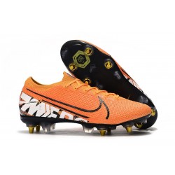Chaussures Nike Mercurial Vapor 13 Elite SG-Pro Orange Blanc Noir