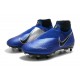 Nike Phantom VSN Elite DF SG-Pro Anti Clog Bleu Chrome Blanc