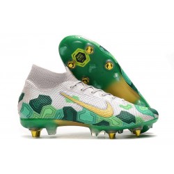 Nouvelles Nike Mercurial Superfly VII Elite SG-Pro Mbappe Gris Vert Or