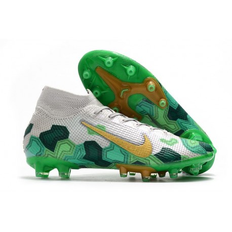 Nike Mercurial Superfly VII Elite AG-PRO Mbappe Gris Vert Or